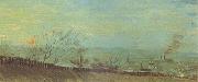 Vincent Van Gogh Factories Seen from a Hillside in Moonlight (nn04) Sweden oil painting artist